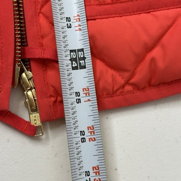 J Crew Quilted Puffer Vest Women's XXS Red Down Fill Pockets Hiking Athleisure - Picture 9 of 14